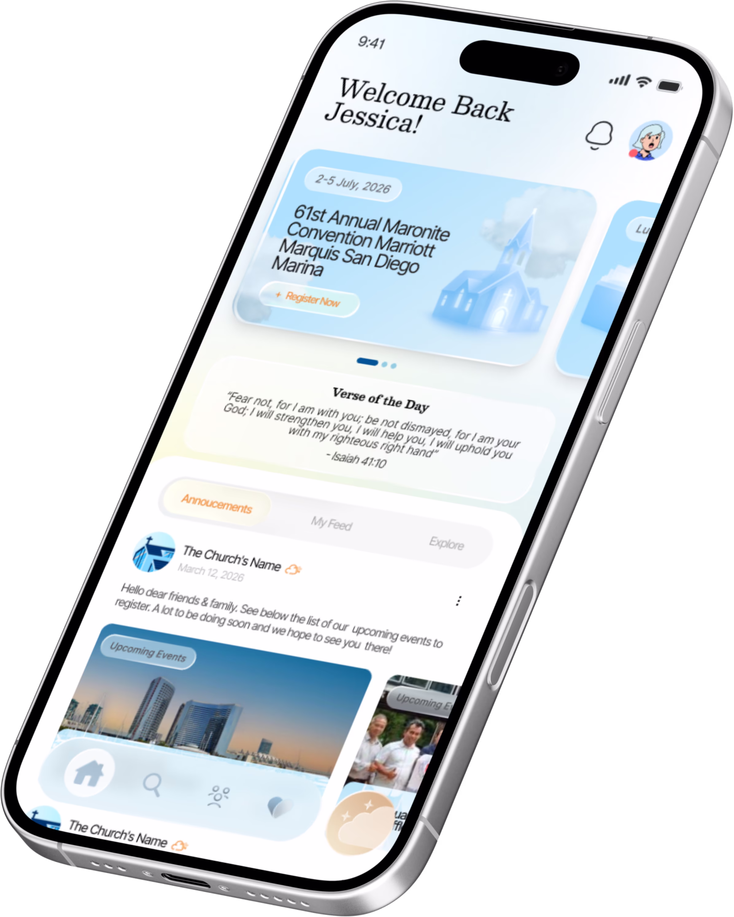 AfterSunday app home screen